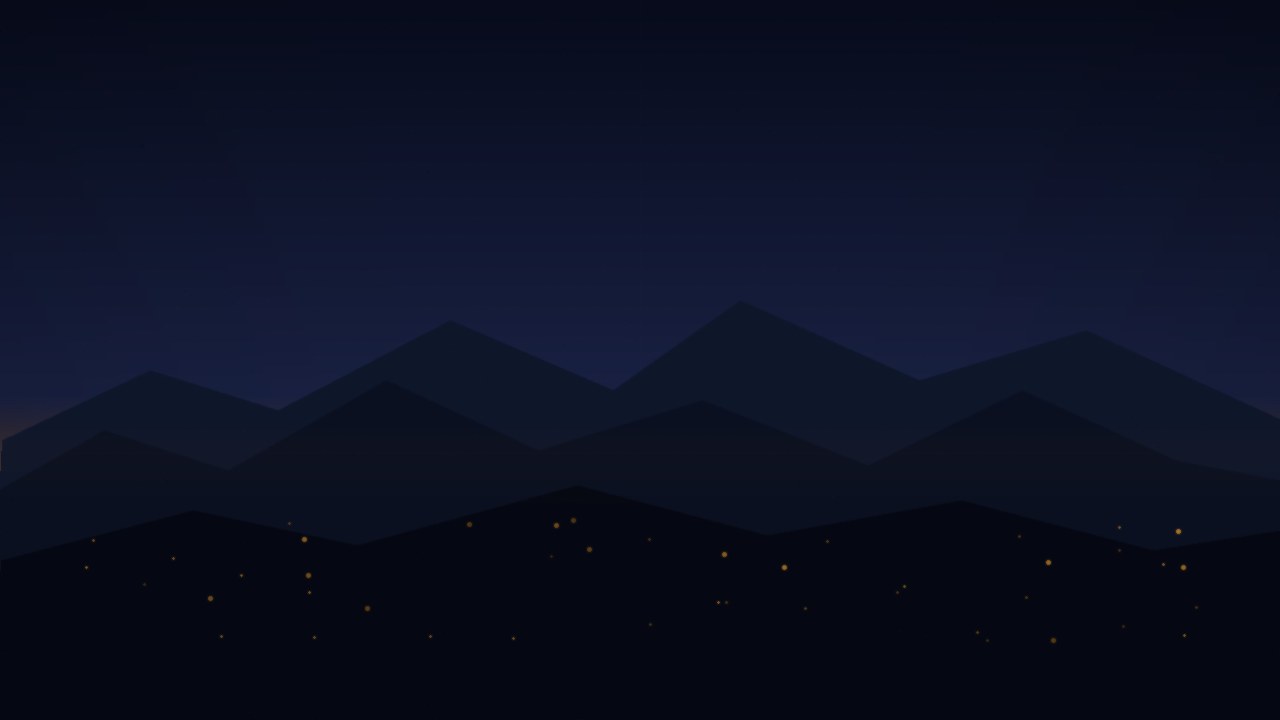 Concept rendering: dark Front Range mountain silhouette at dusk with a thin amber horizon and distant valley lights.